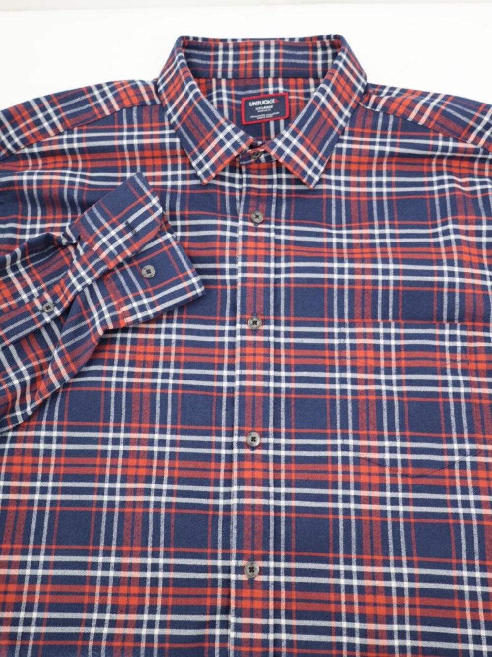 UNTUCKit shirt Mens 2XL Trezari Performance Flannel Long Sleeve plaid button up